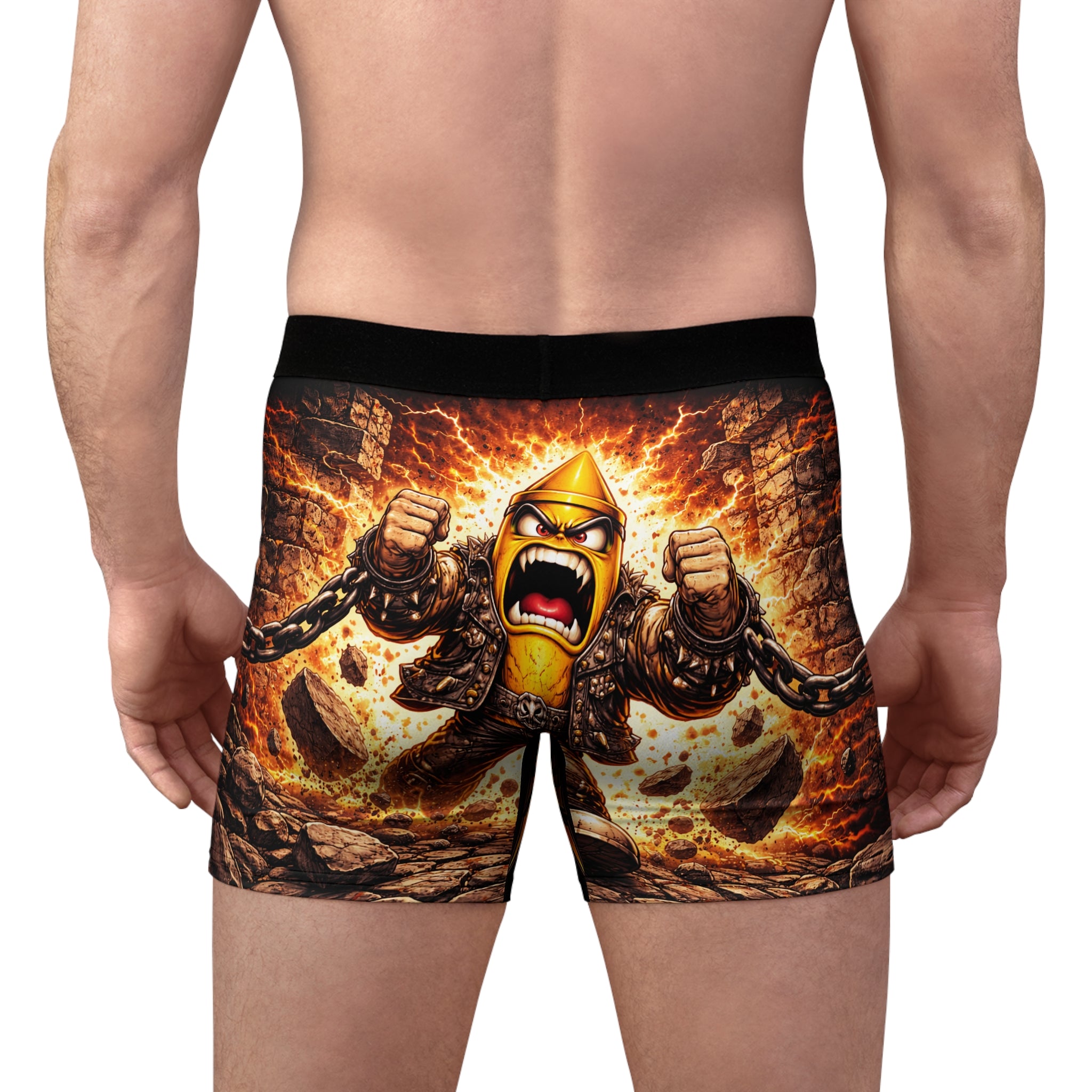 Men's Boxer Briefs — Fierce Warrior Character All-Over Print