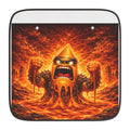 Fiery Lava Monster Car Sunshade — Heat-Blocking Windshield Shade