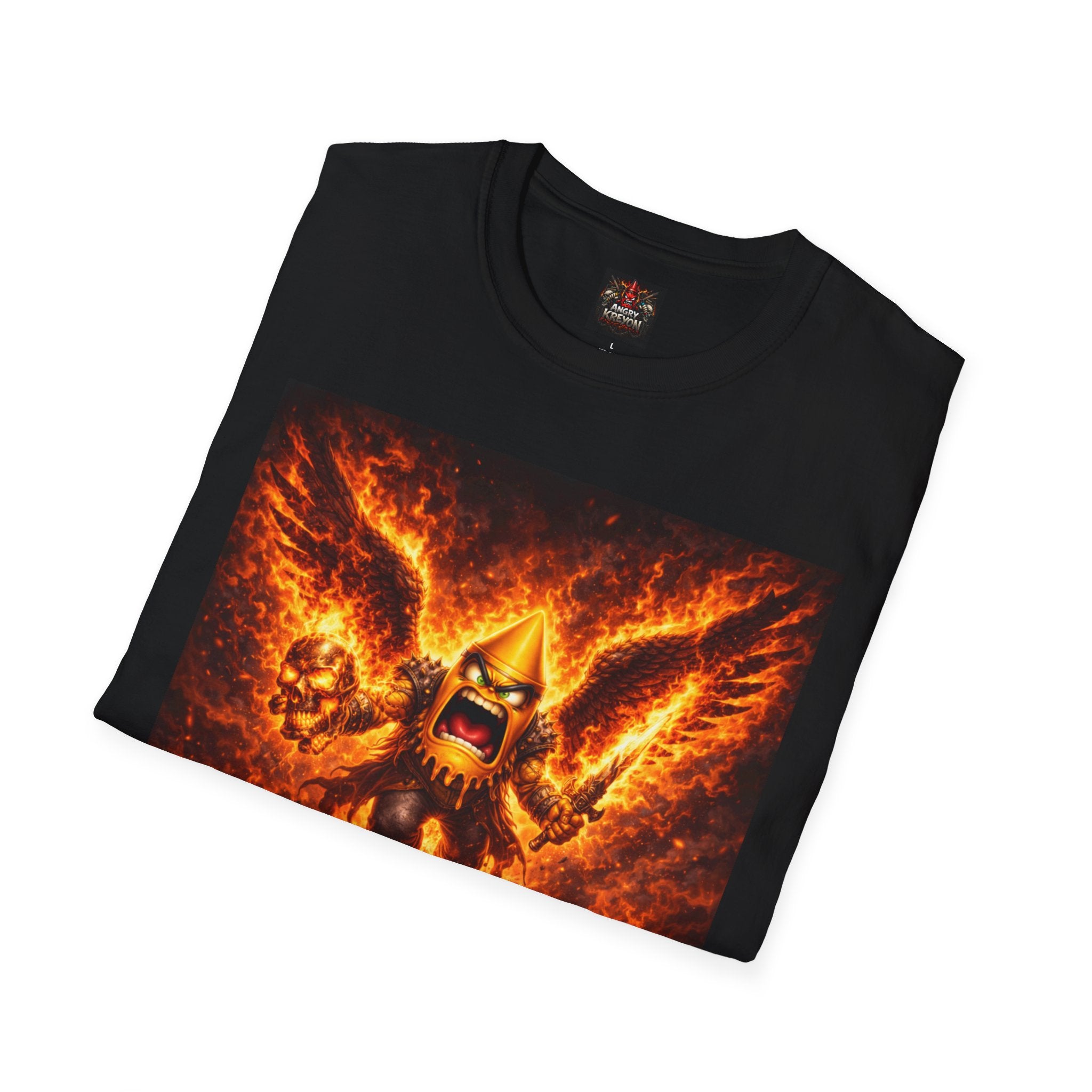 Angry Kreyon Fiery Monster Tee — Graphic Gaming T-Shirt