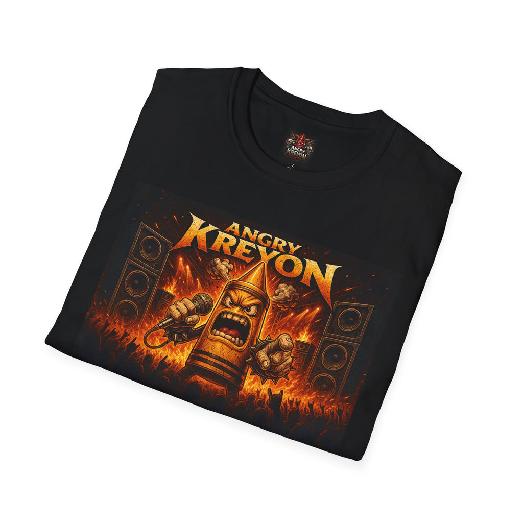 Angry Kreyon — Fiery Rock Concert Graphic T-Shirt