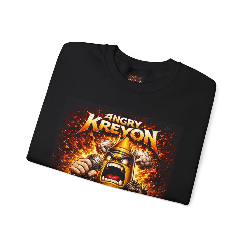 Sweatshirt — Angry Kreyon Flame Logo Crewneck (Graphic Gaming Pullover)
