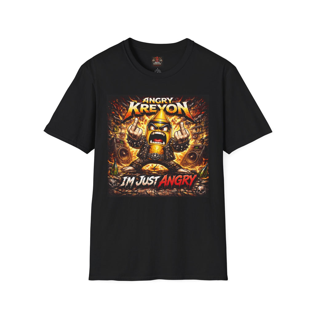 T‑Shirt — Angry Kreyon “I’m Just Angry” Graphic Tee (Band/Metal Album Art)