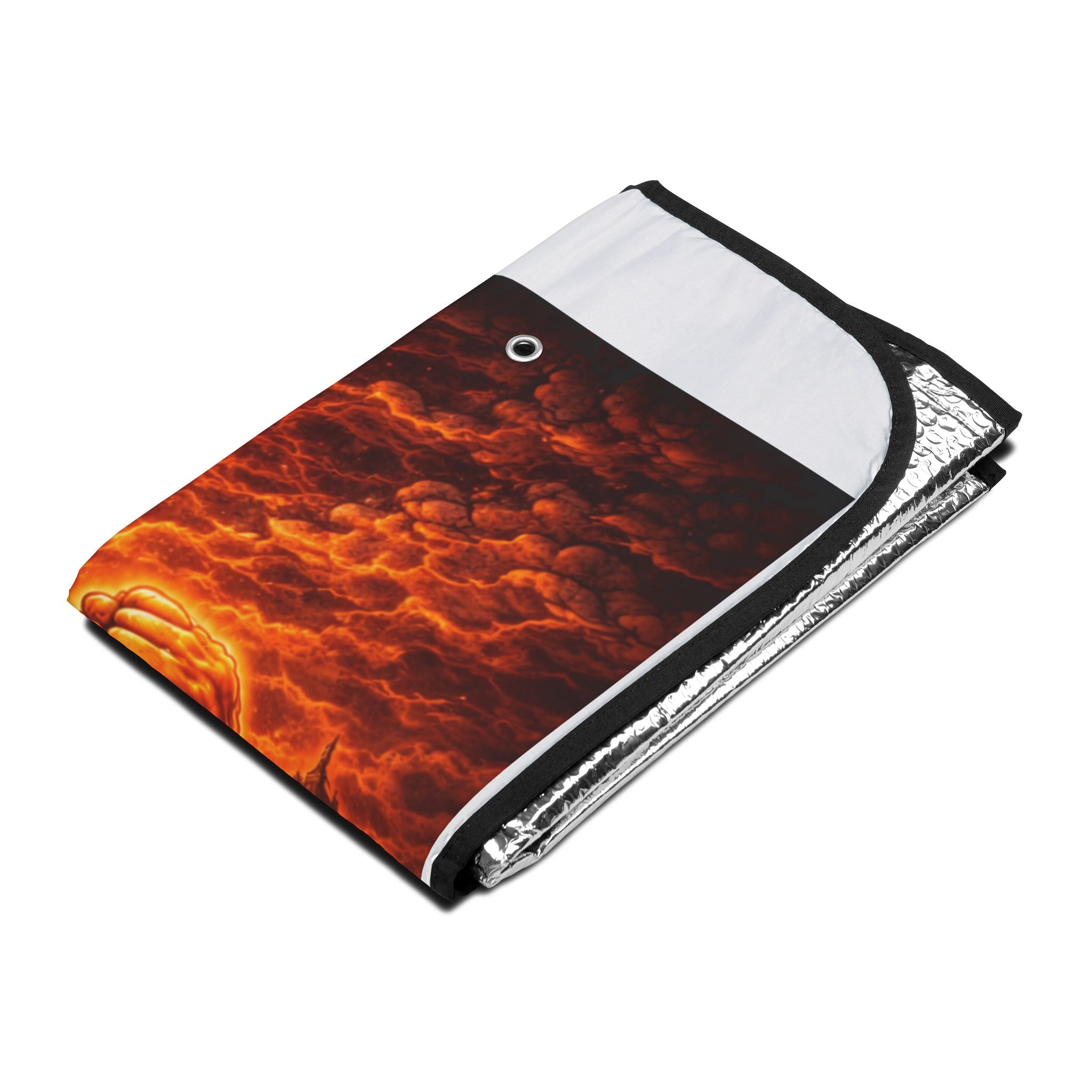 Fiery Lava Monster Car Sunshade — Heat-Blocking Windshield Shade