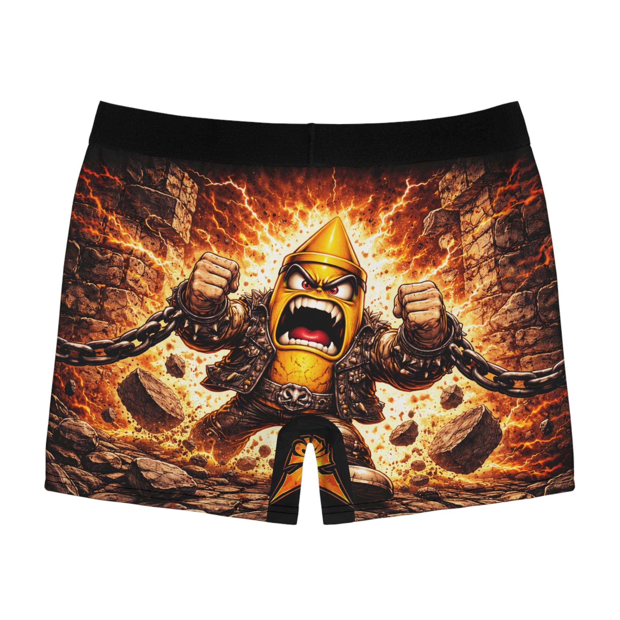 Men's Boxer Briefs — Fierce Warrior Character All-Over Print