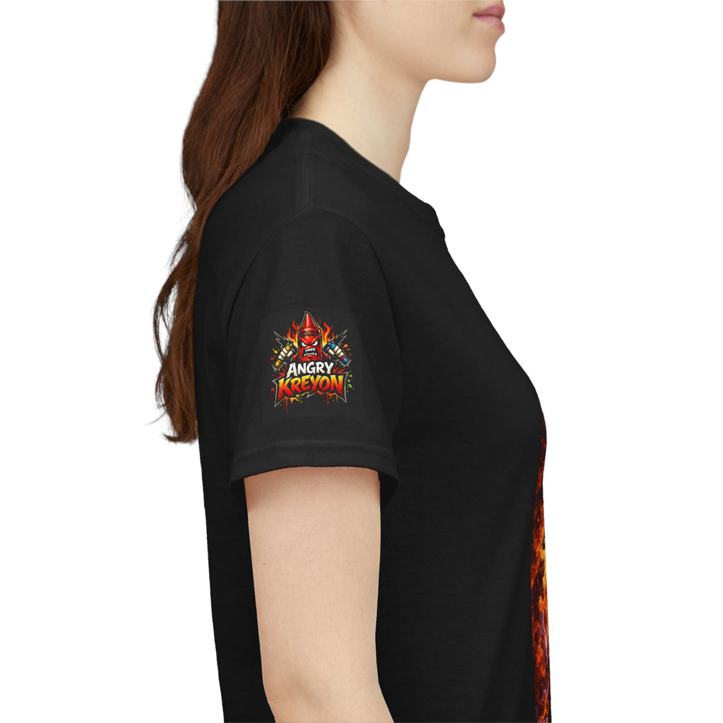 Angry Kreyon Metal Band Tee — Fiery Demon Logo Graphic T-Shirt