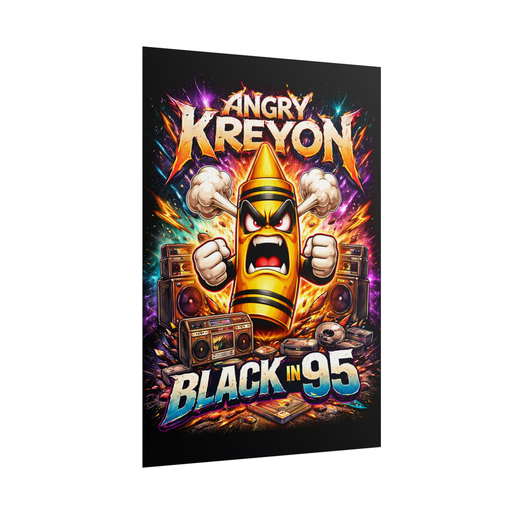 Rolled Poster — Angry Kreyon "Black in 95" Color Retro Gamer Art Print
