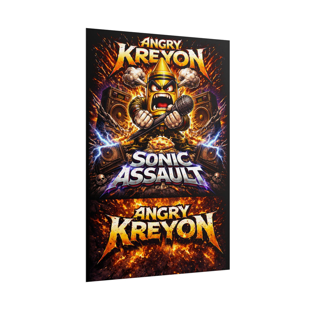 Angry Kreyon "Sonic Assault" Graphic Poster - Heavy Metal Band Tour Art