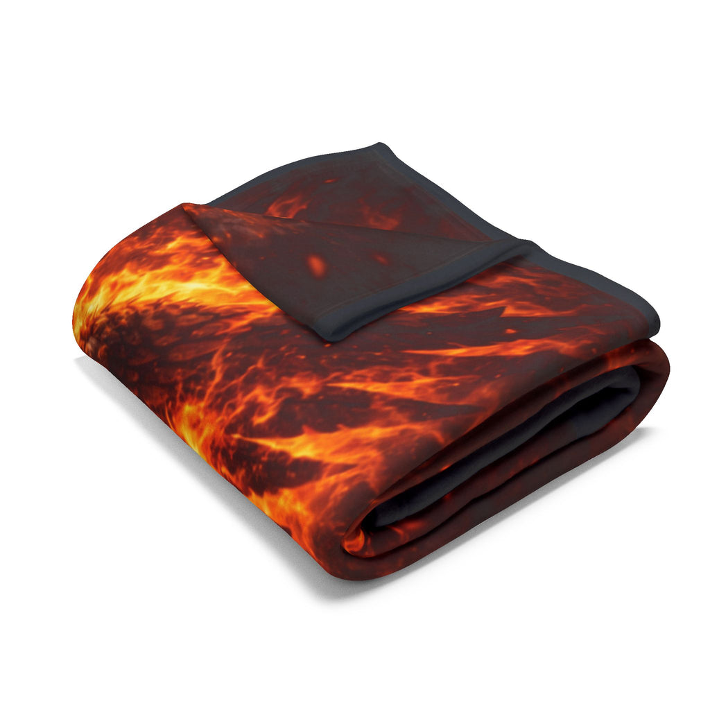 Fleece Blanket — 'Angry Kreyon' Fiery Monster Graphic Throw
