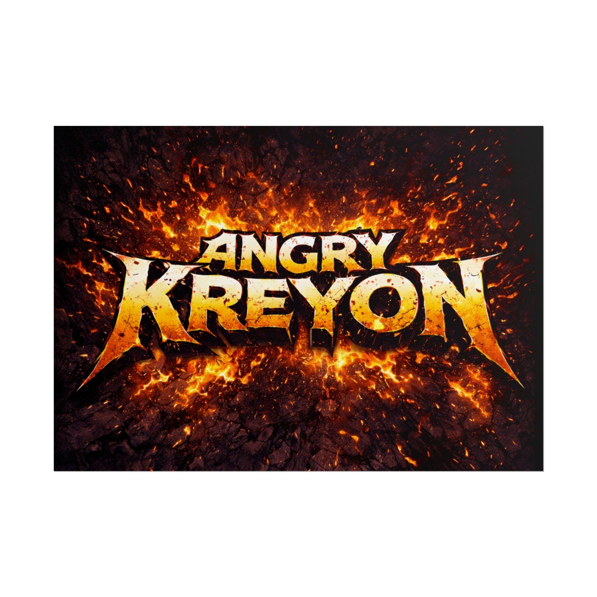 Angry Kreyon Poster — Fiery Rock Band Wall Art (Rolled Poster)