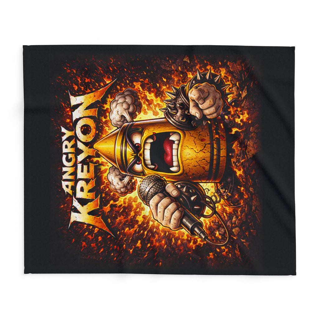 Angry Kreyon Heavy Metal Fleece Blanket — Loud Rock Band Throw