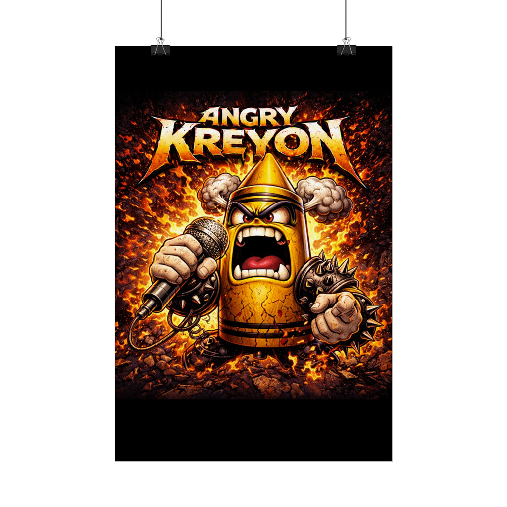 Rolled Poster — Angry Kreyon Heavy Metal Cartoon Art Print