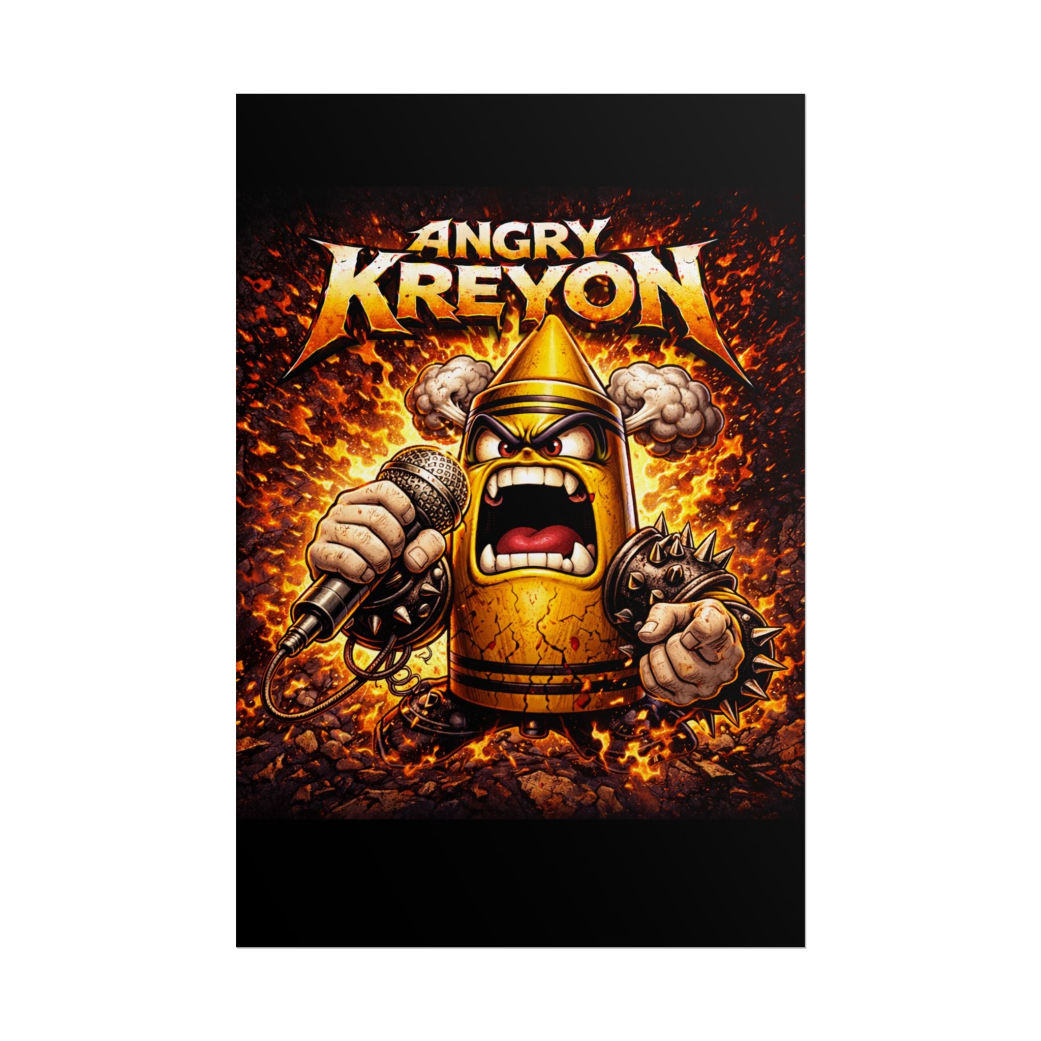 Rolled Poster — Angry Kreyon Heavy Metal Cartoon Art Print
