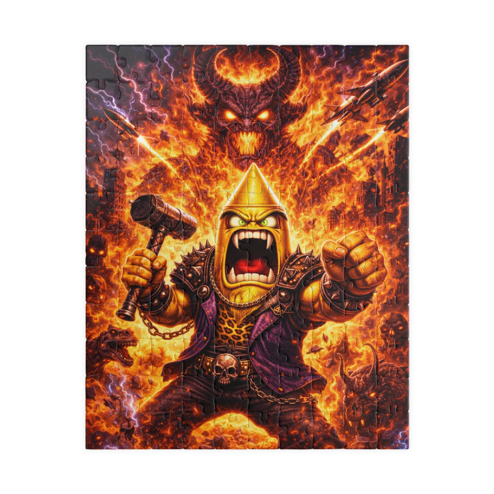 Fiery Viking Warrior Puzzle — Epic Fantasy Jigsaw (110/252/520/1014 pcs)