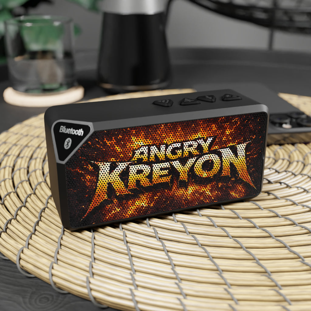 Bluetooth Speaker — 'Angry Kreyon' Fire-Graphic Portable Speaker