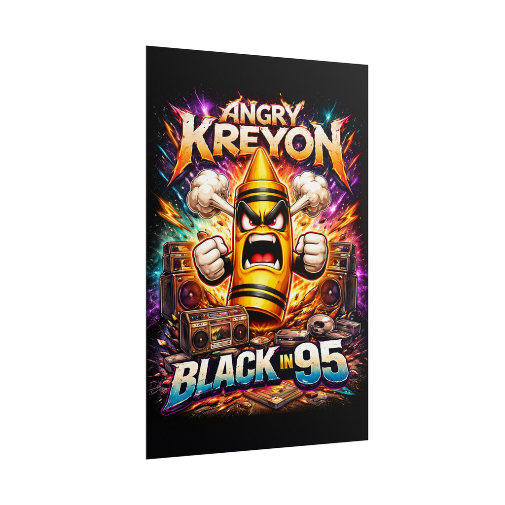 Rolled Poster — Angry Kreyon "Black in 95" Color Retro Gamer Art Print