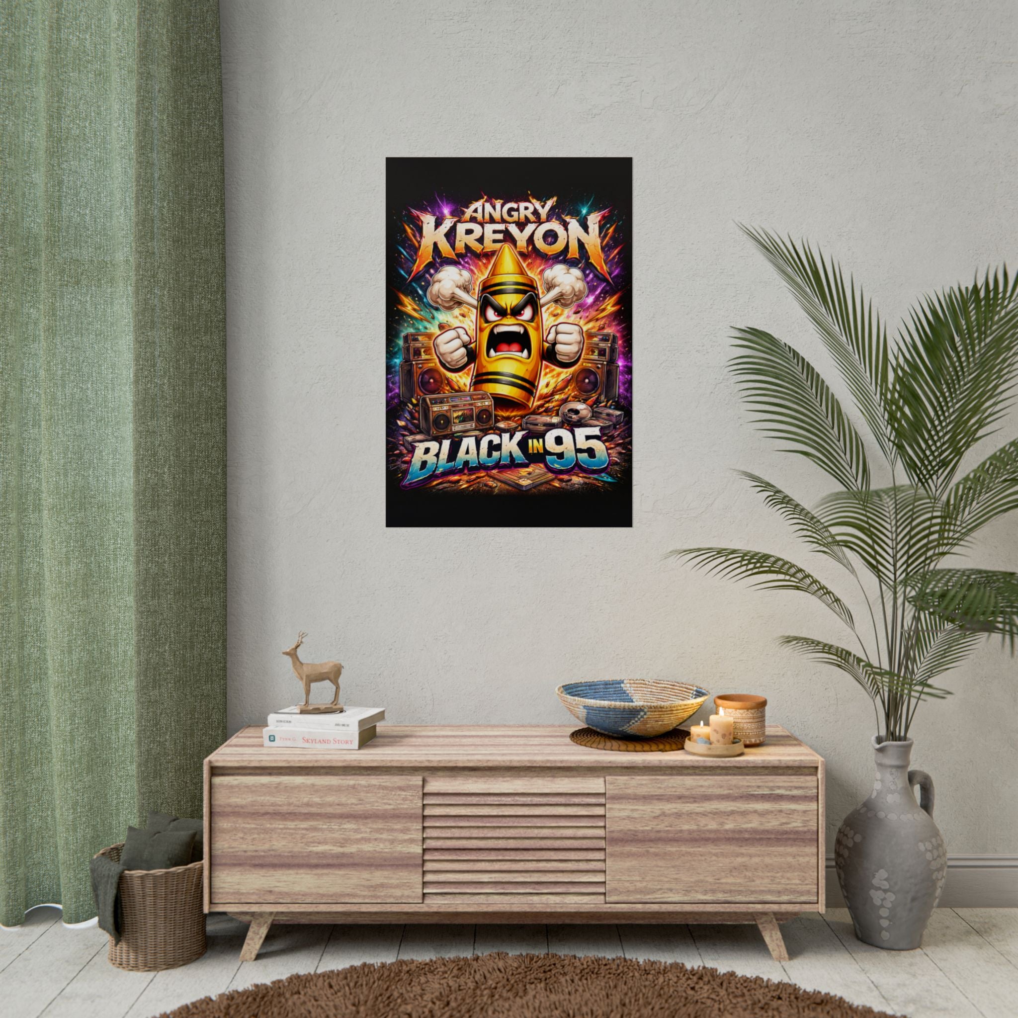 Rolled Poster — Angry Kreyon "Black in 95" Color Retro Gamer Art Print