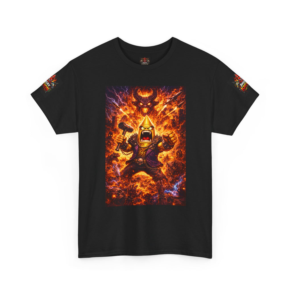 Angry Kreyon Metal Band Tee — Fiery Demon Logo Graphic T-Shirt