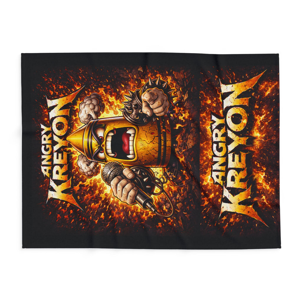 Angry Kreyon Heavy Metal Fleece Blanket — Loud Rock Band Throw