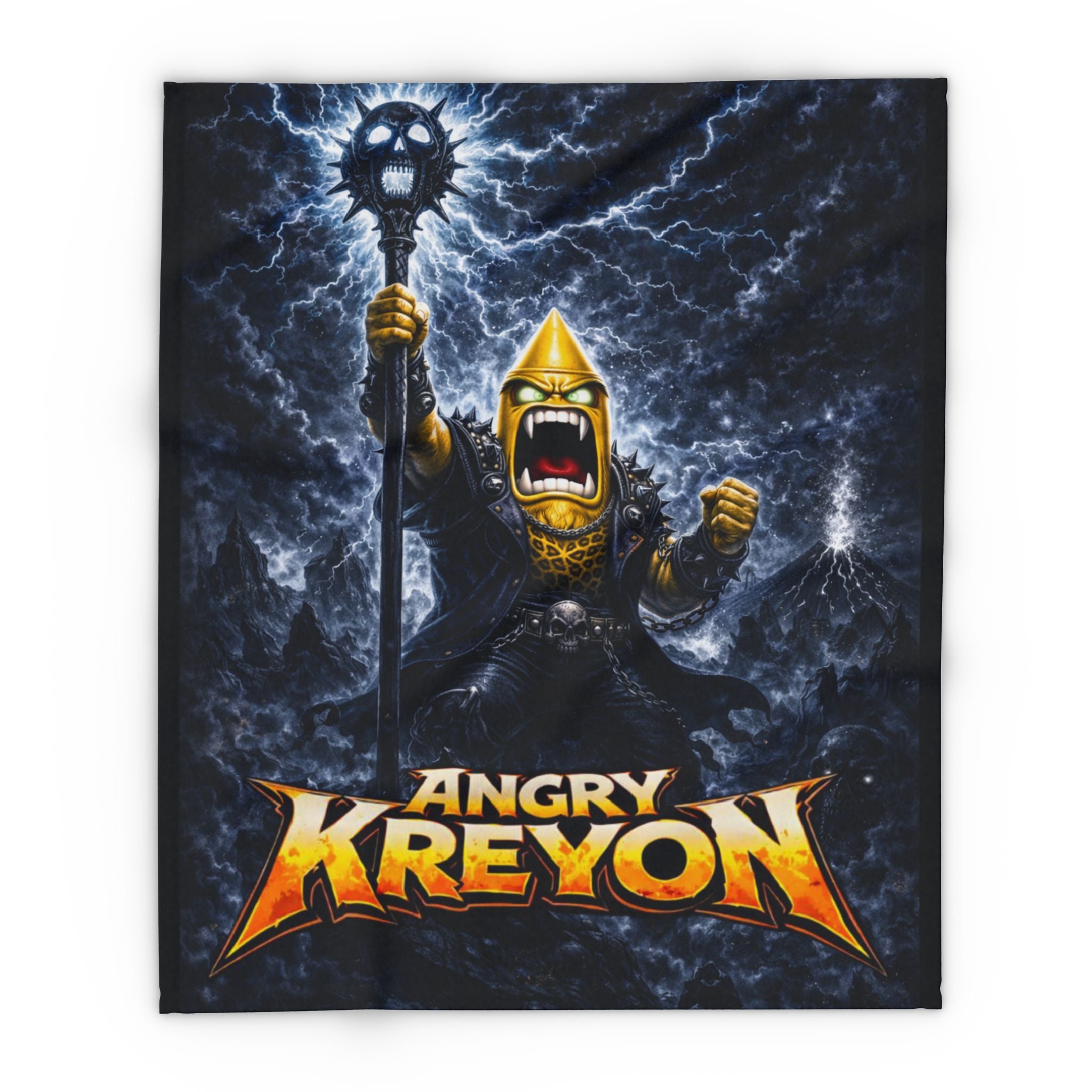 Angry Kreyon Oracle Fleece Blanket — Mythic Storm Graphic Throw