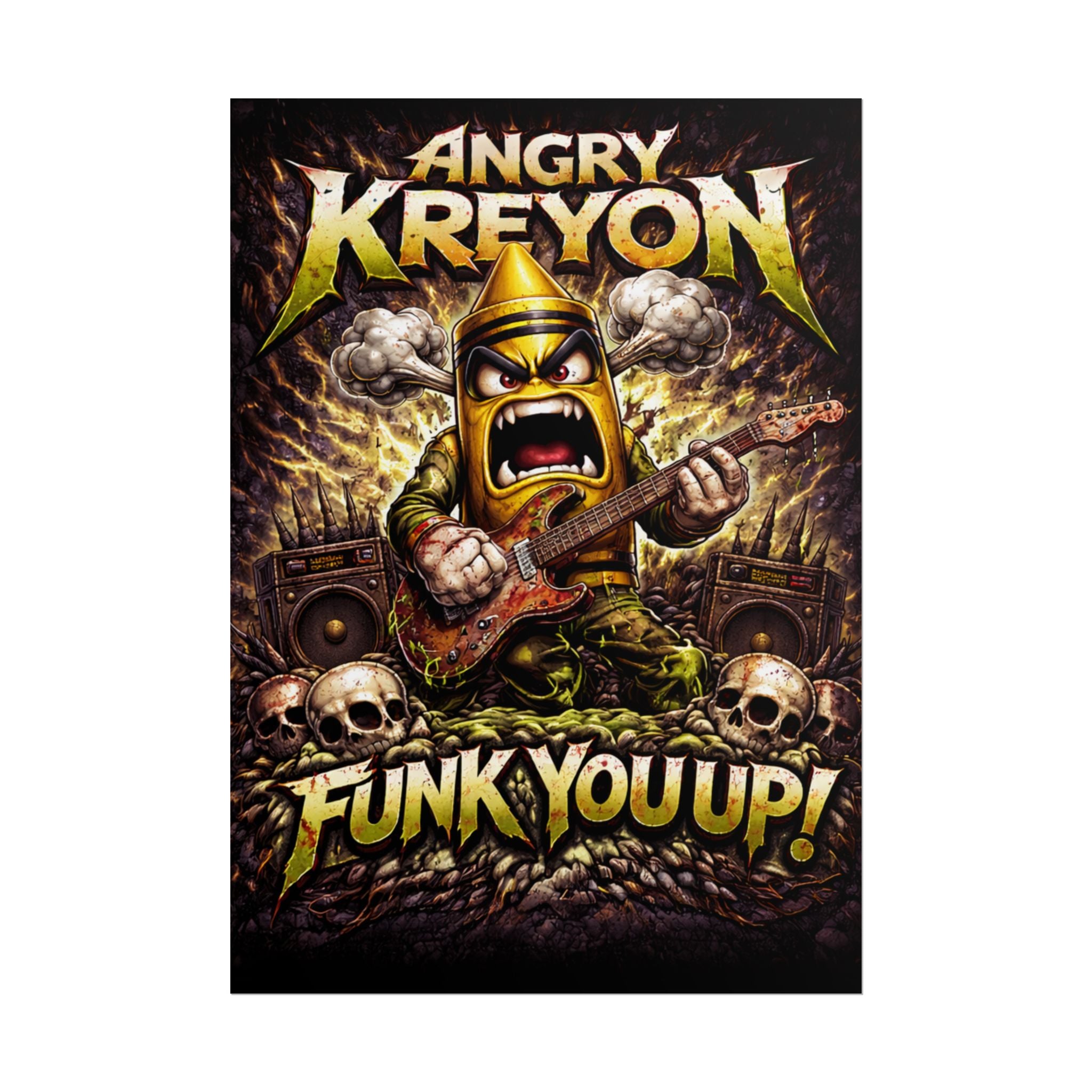 Rolled Poster — Angry Kreyon "Funk You Up" Rock Funk Music Art Poster