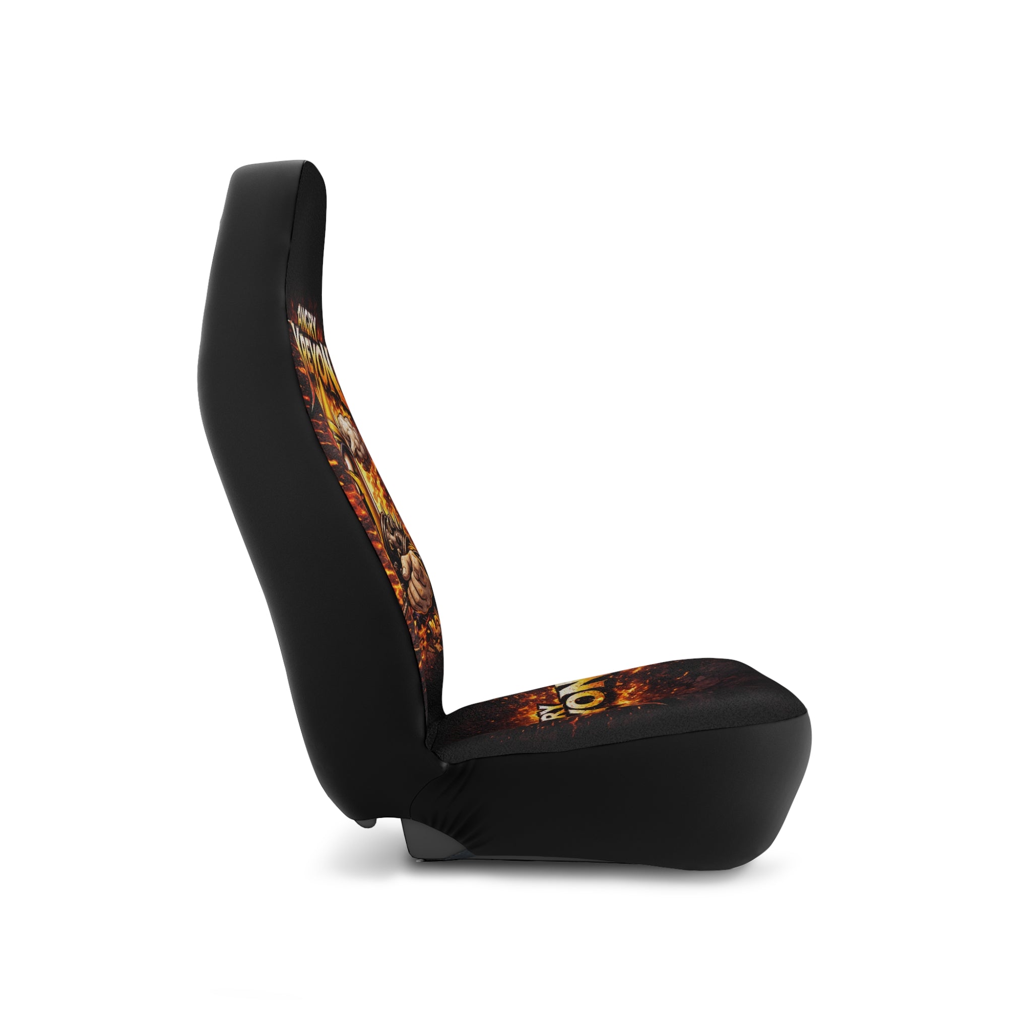 Angry Kreyon Graphic Car Seat Covers — Fiery Viking Helmet Design