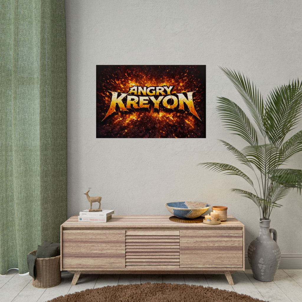 Angry Kreyon Poster — Fiery Rock Band Wall Art (Rolled Poster)