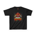 Angry Kreyon graphic Kids Tee | cartoon crayon character, bold gaming logo
