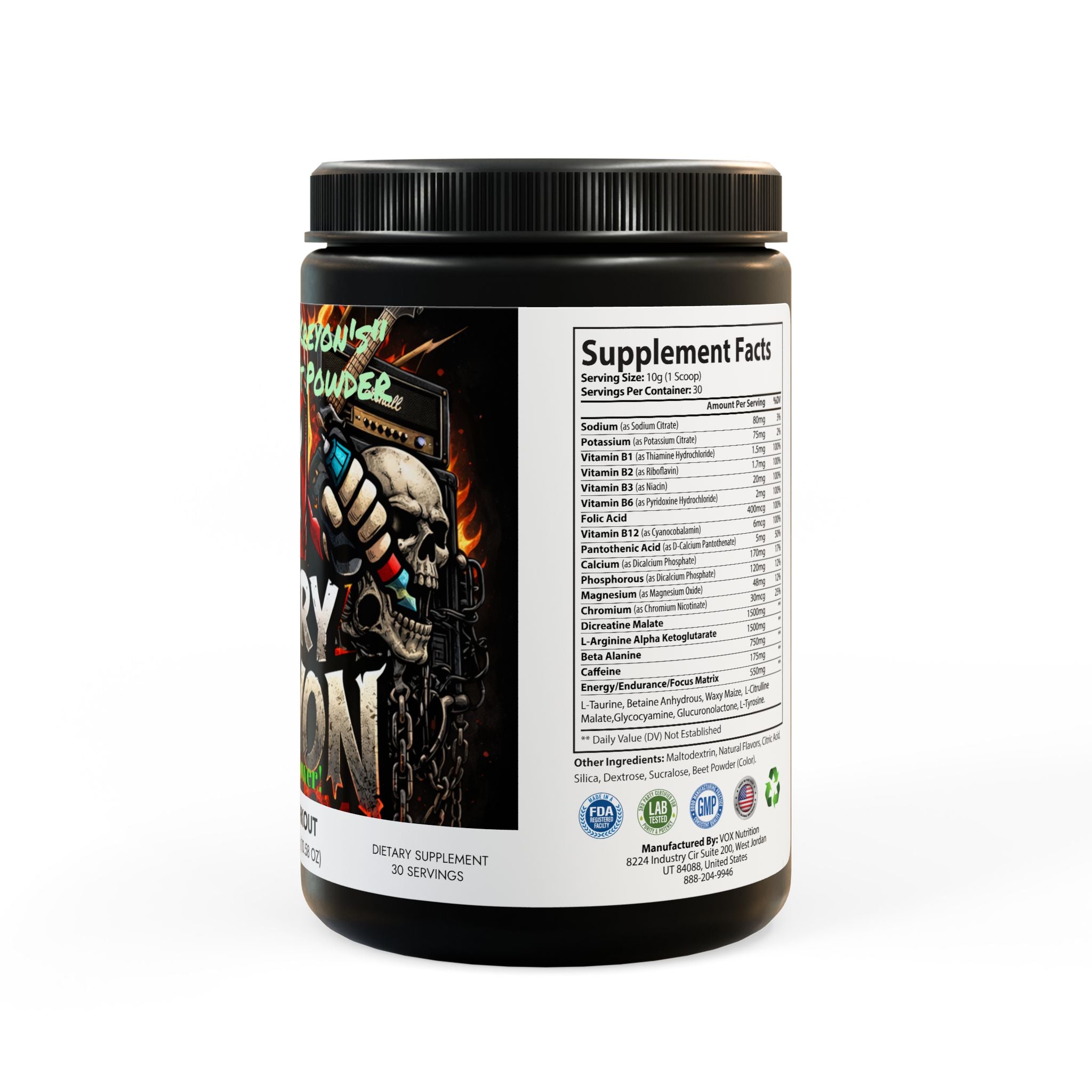 Angry Kreyon's Pre-Workout Supplement, Watermelon (300g, 10.58oz)