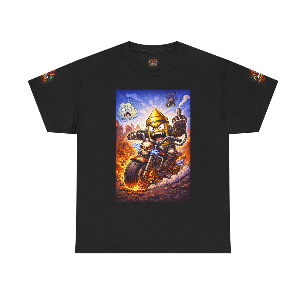 Angry Kreyon Motorcycle Graphic Tee — Retro Heavy Metal Biker Shirt