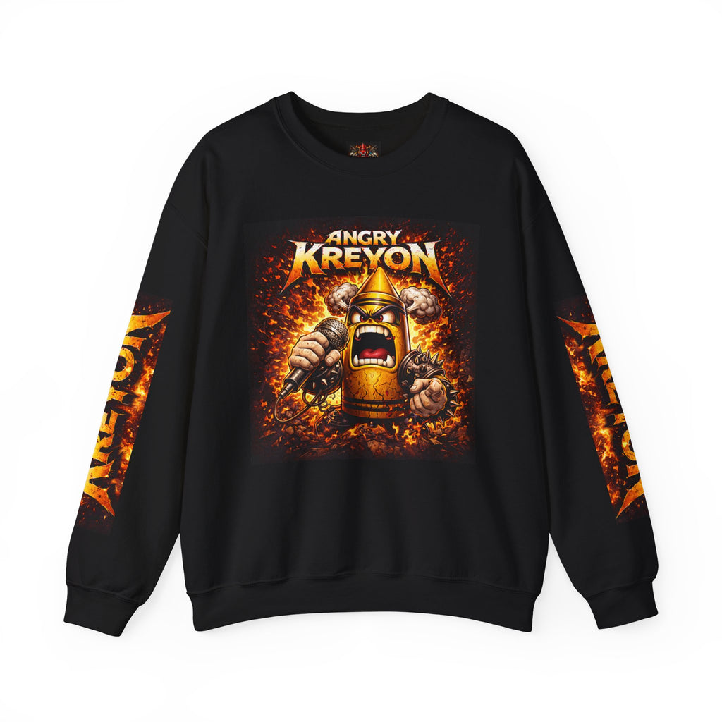 Sweatshirt — Angry Kreyon Flame Logo Crewneck (Graphic Gaming Pullover)