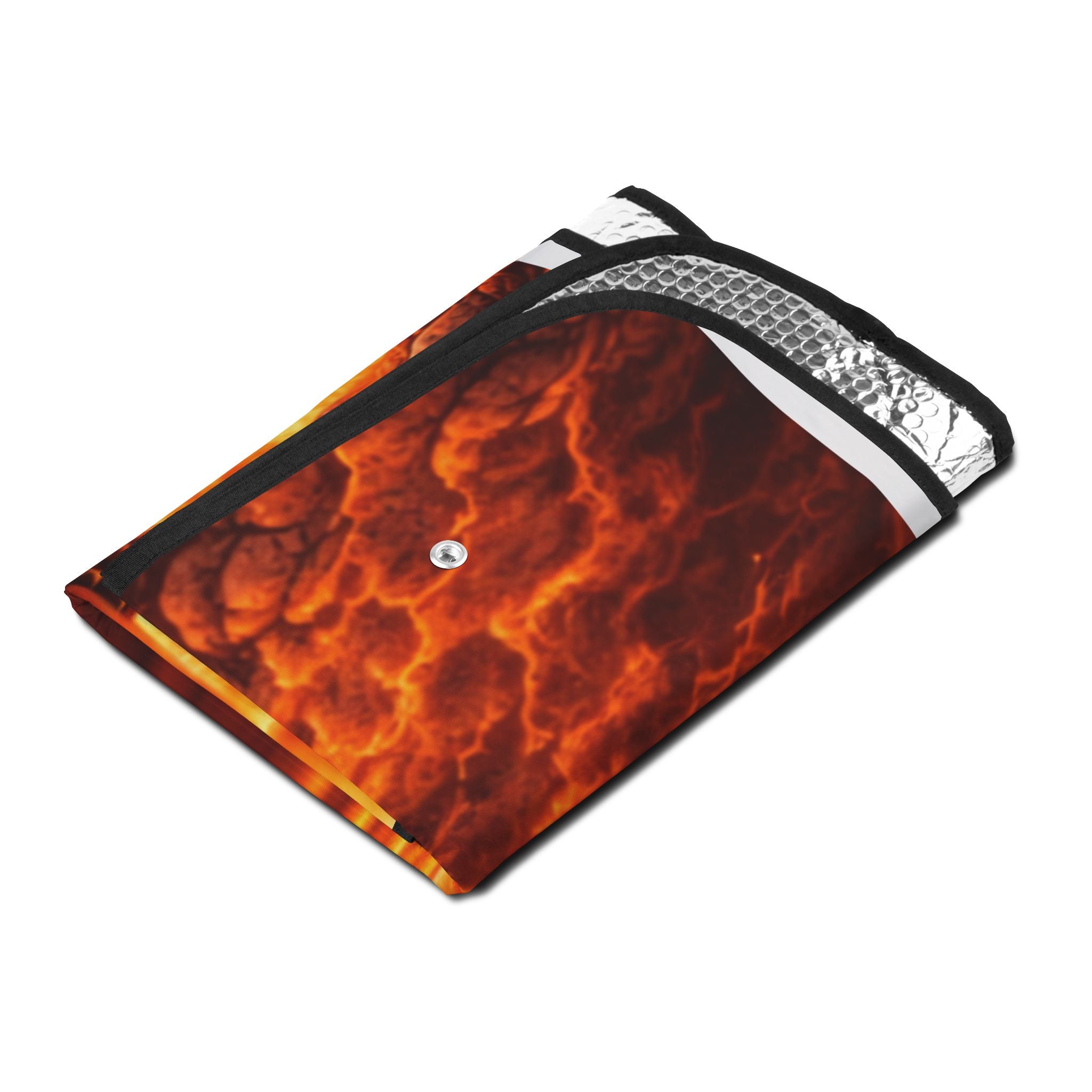 Fiery Lava Monster Car Sunshade — Heat-Blocking Windshield Shade