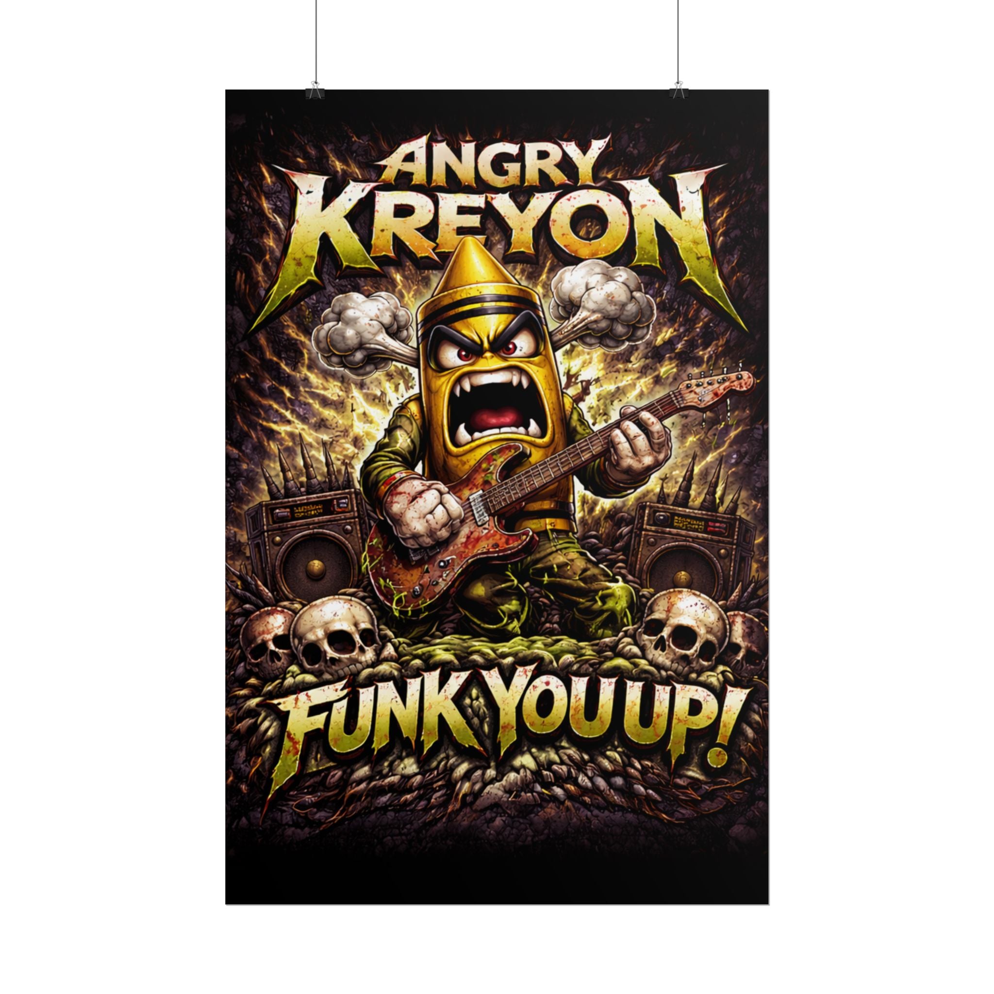 Rolled Poster — Angry Kreyon "Funk You Up" Rock Funk Music Art Poster