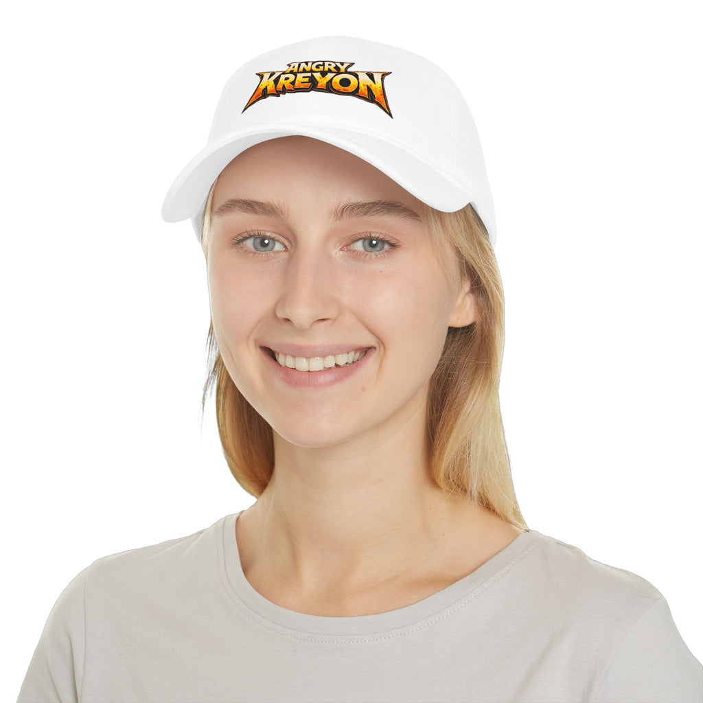 Angry KREYON Logo Low-Profile Baseball Cap — Retro Metal Band Style Hat