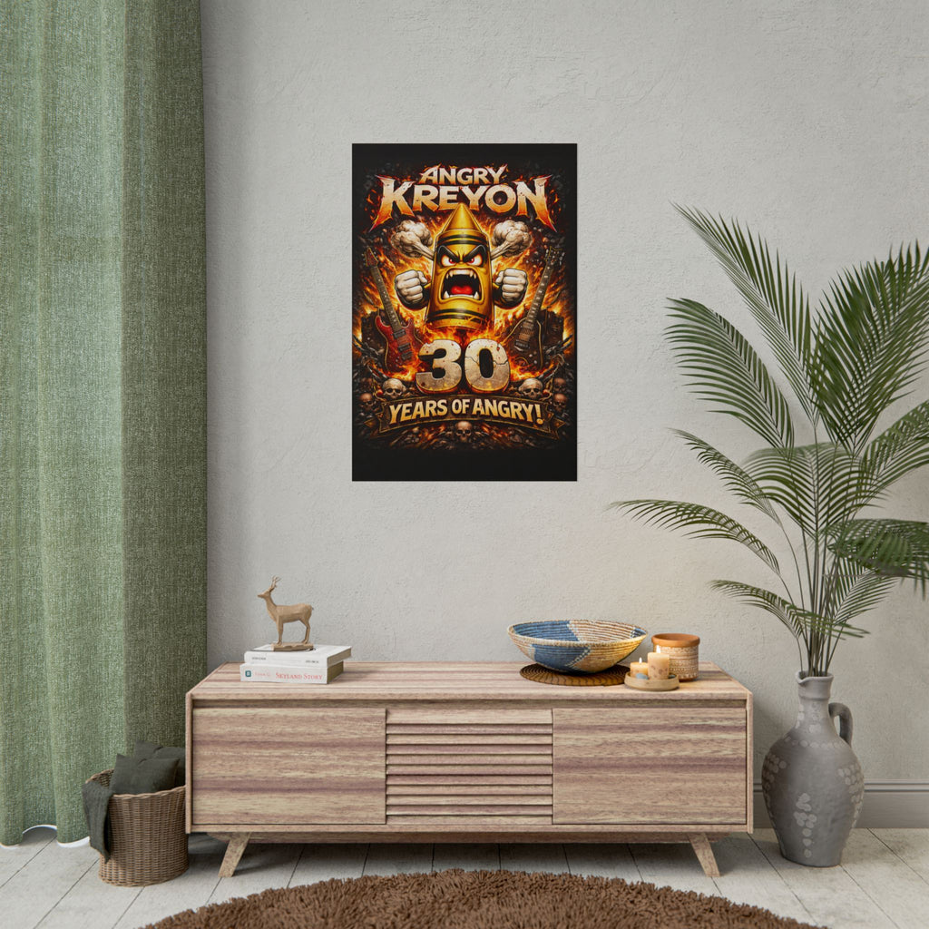 Rolled Poster - "Angry Kreyon: 30 Years of Angry" Rock Band Anniversary Art