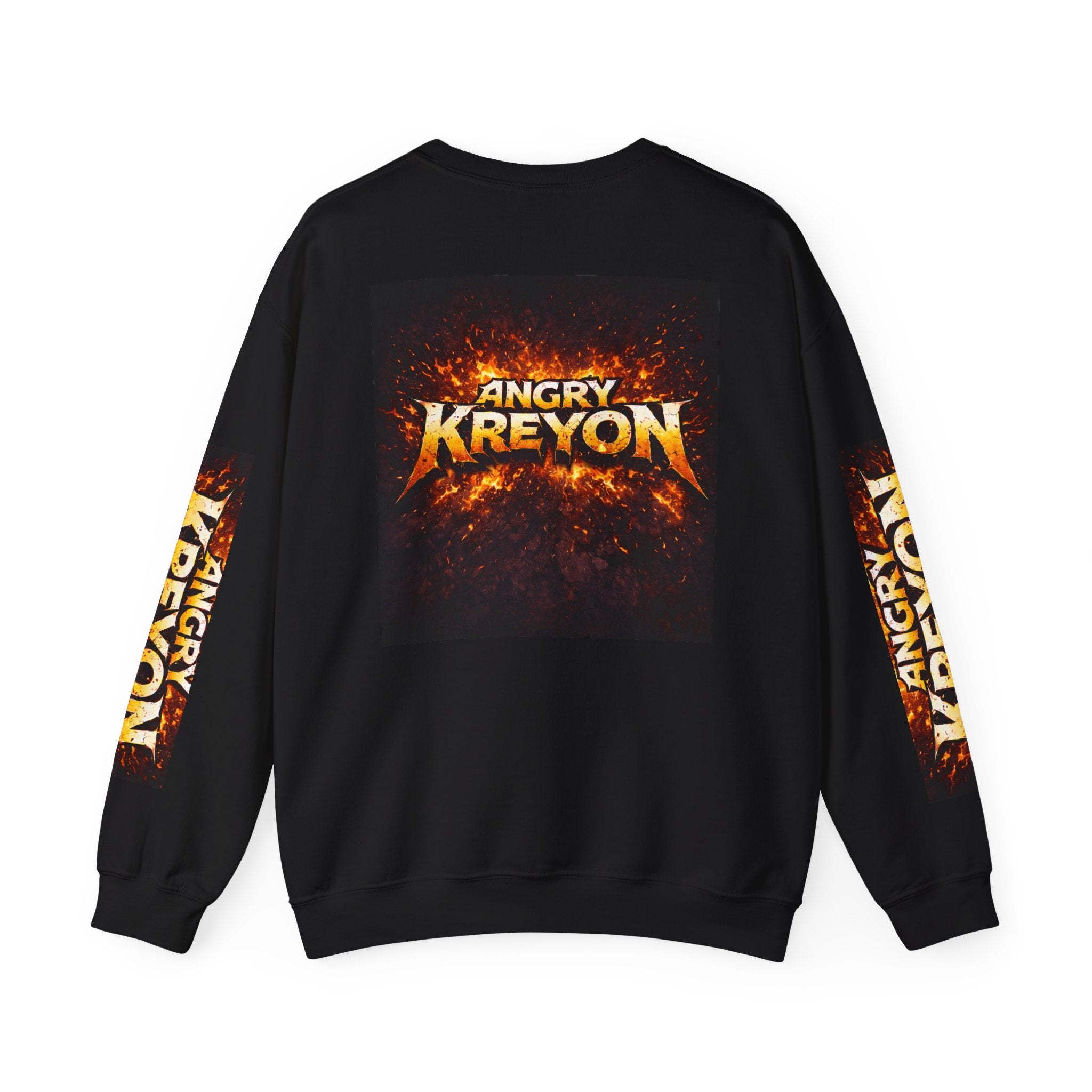 Sweatshirt — Angry Kreyon Flame Logo Crewneck (Graphic Gaming Pullover)