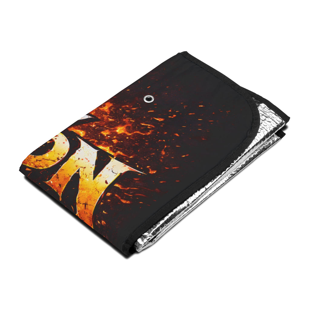 Car Sun Shade — "Angry Kreyon" Flaming Logo Windshield Protector