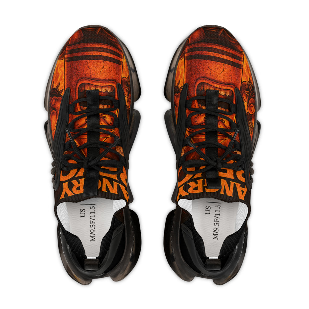 Men's Orange Kreyon Mesh Sneakers — Bold Graphic Athletic Shoes