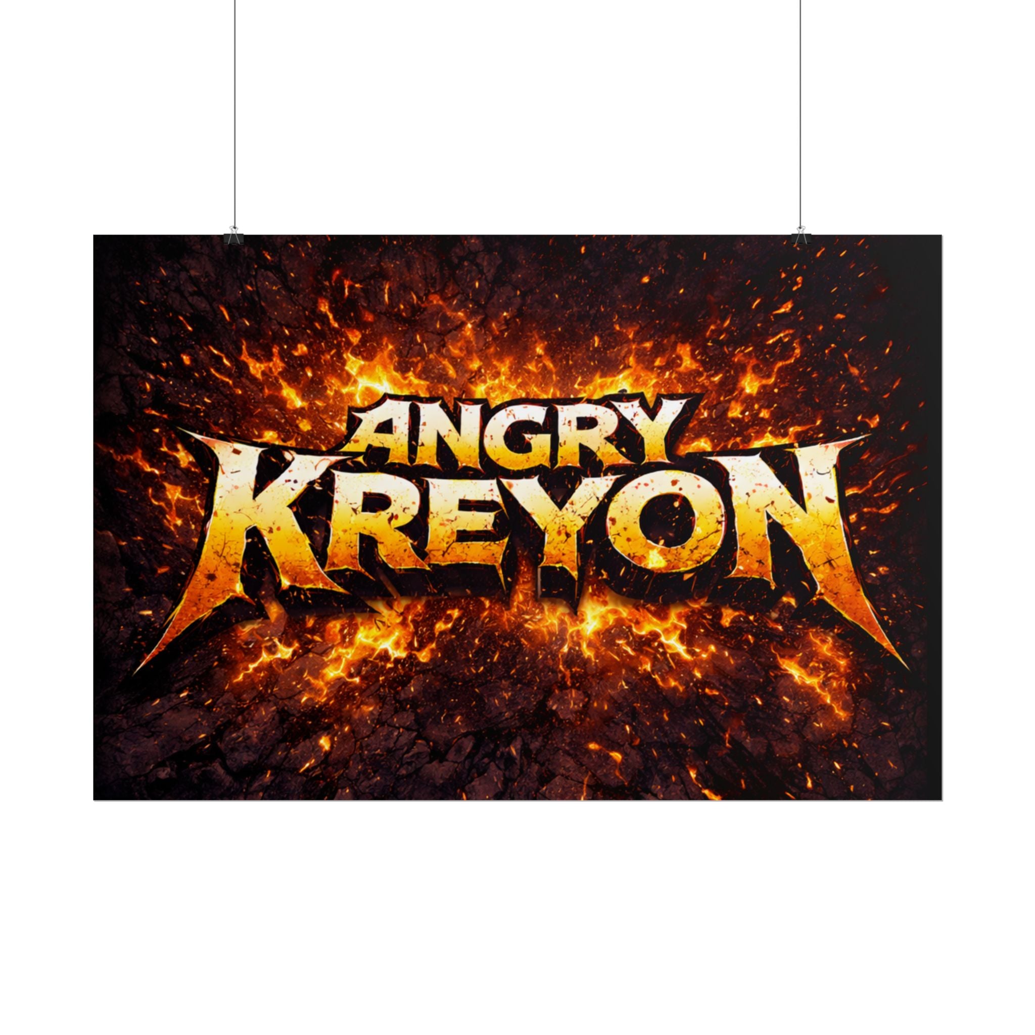Angry Kreyon Poster — Fiery Rock Band Wall Art (Rolled Poster)