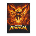 Fleece Blanket — 'Angry Kreyon' Fiery Monster Graphic Throw