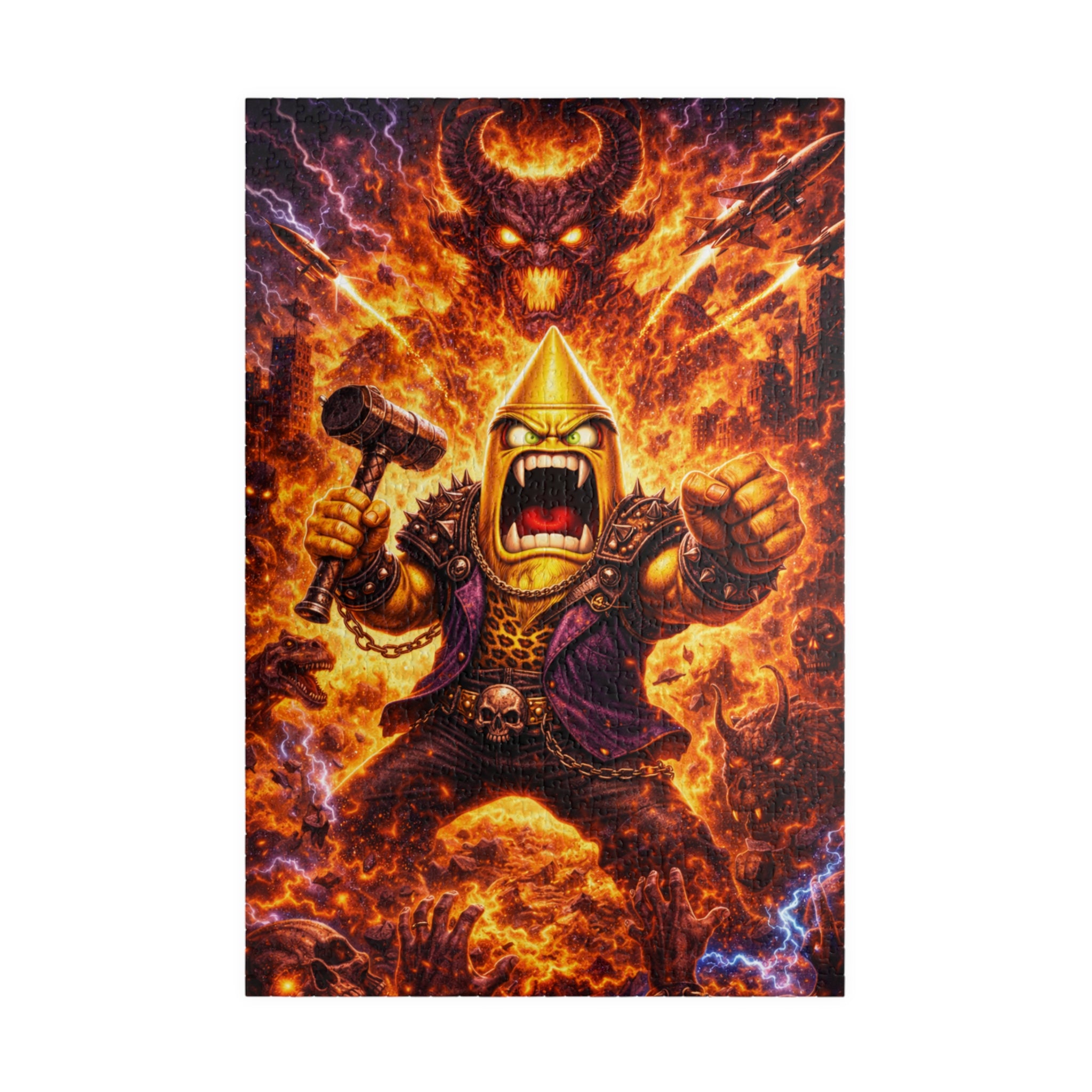 Fiery Viking Warrior Puzzle — Epic Fantasy Jigsaw (110/252/520/1014 pcs)