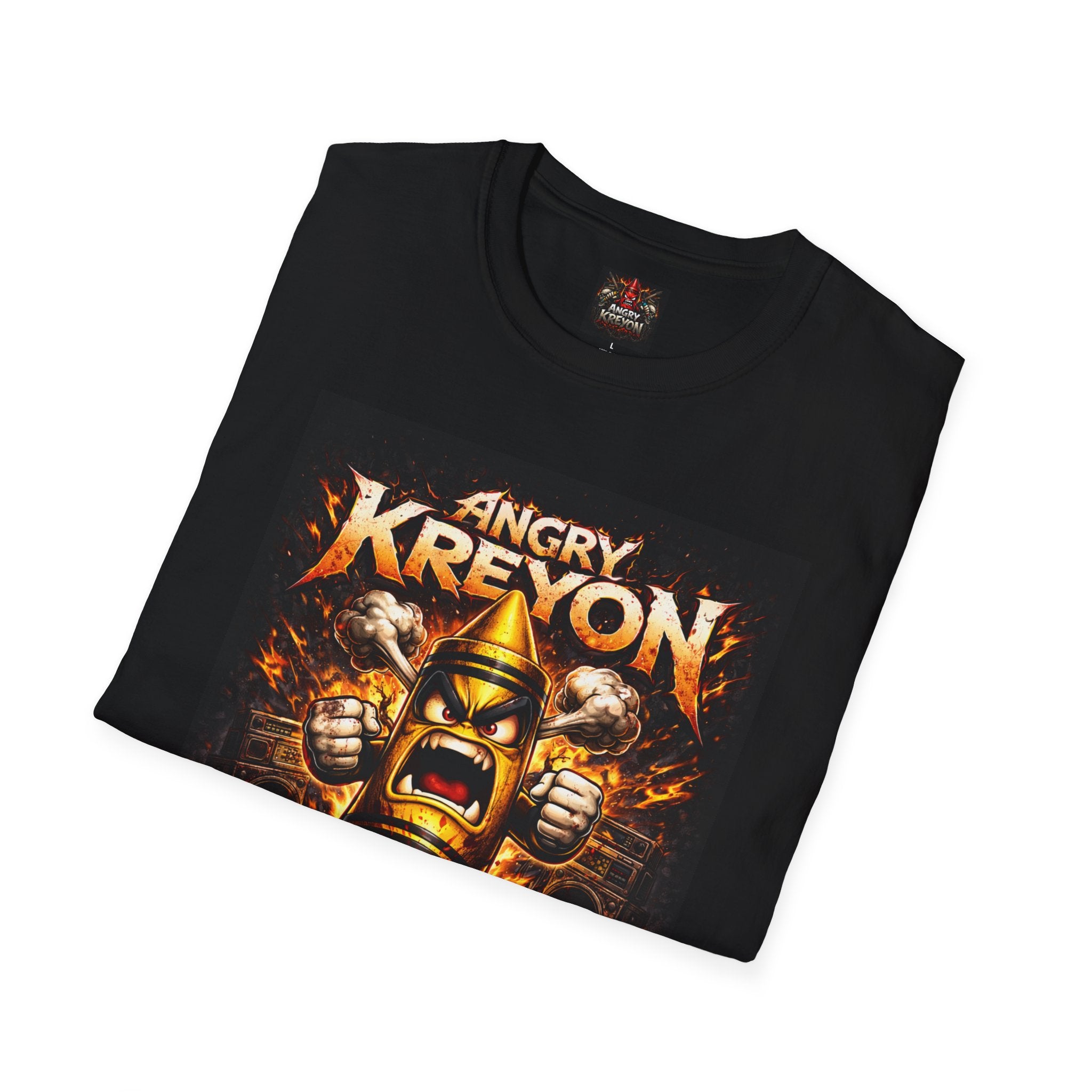 Angry Kreyon 'Black in 95' Metal Graphic T-Shirt — Gaming Logo Tee