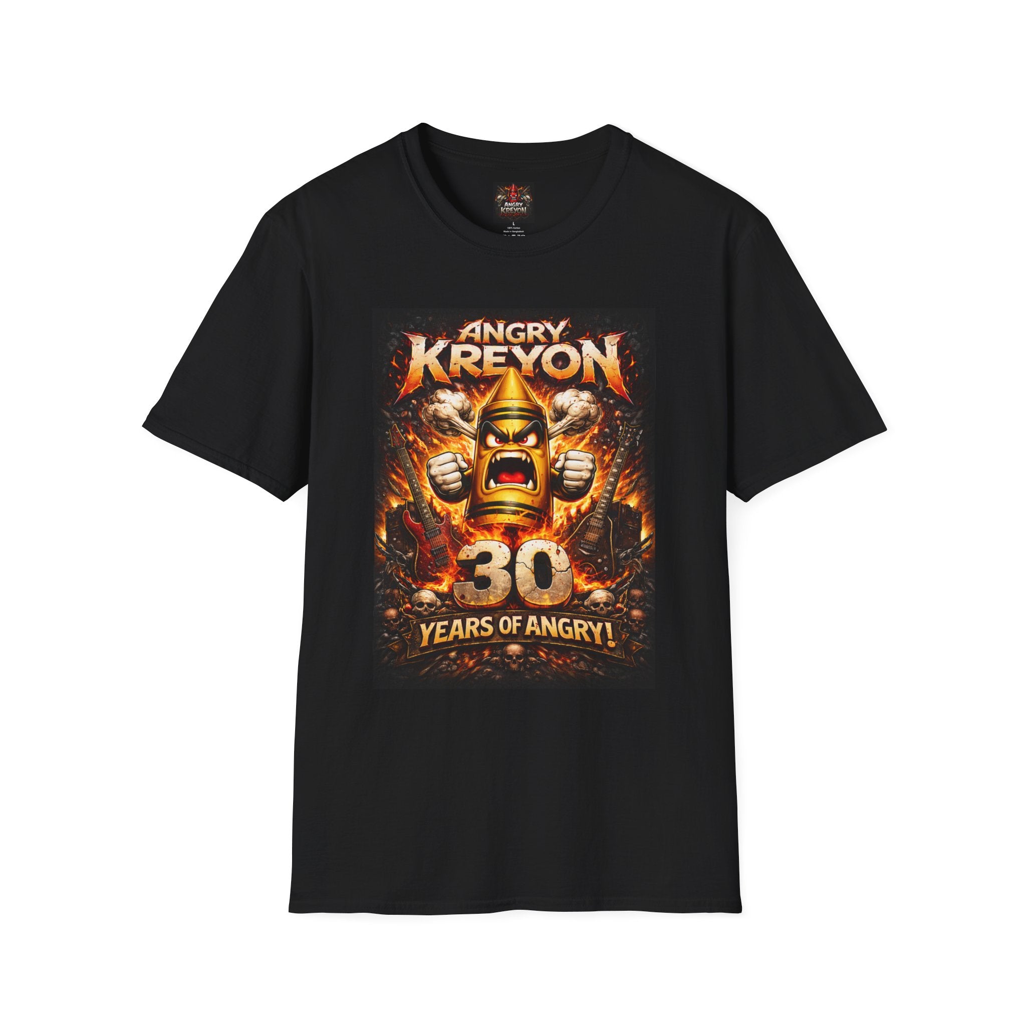 Angry Kreyon 30 Years (Metal) Graphic T-Shirt — Retro Metal Band Tee