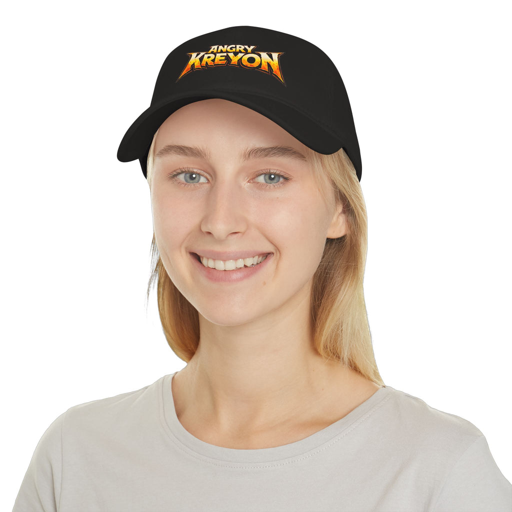 Angry KREYON Logo Low-Profile Baseball Cap — Retro Metal Band Style Hat