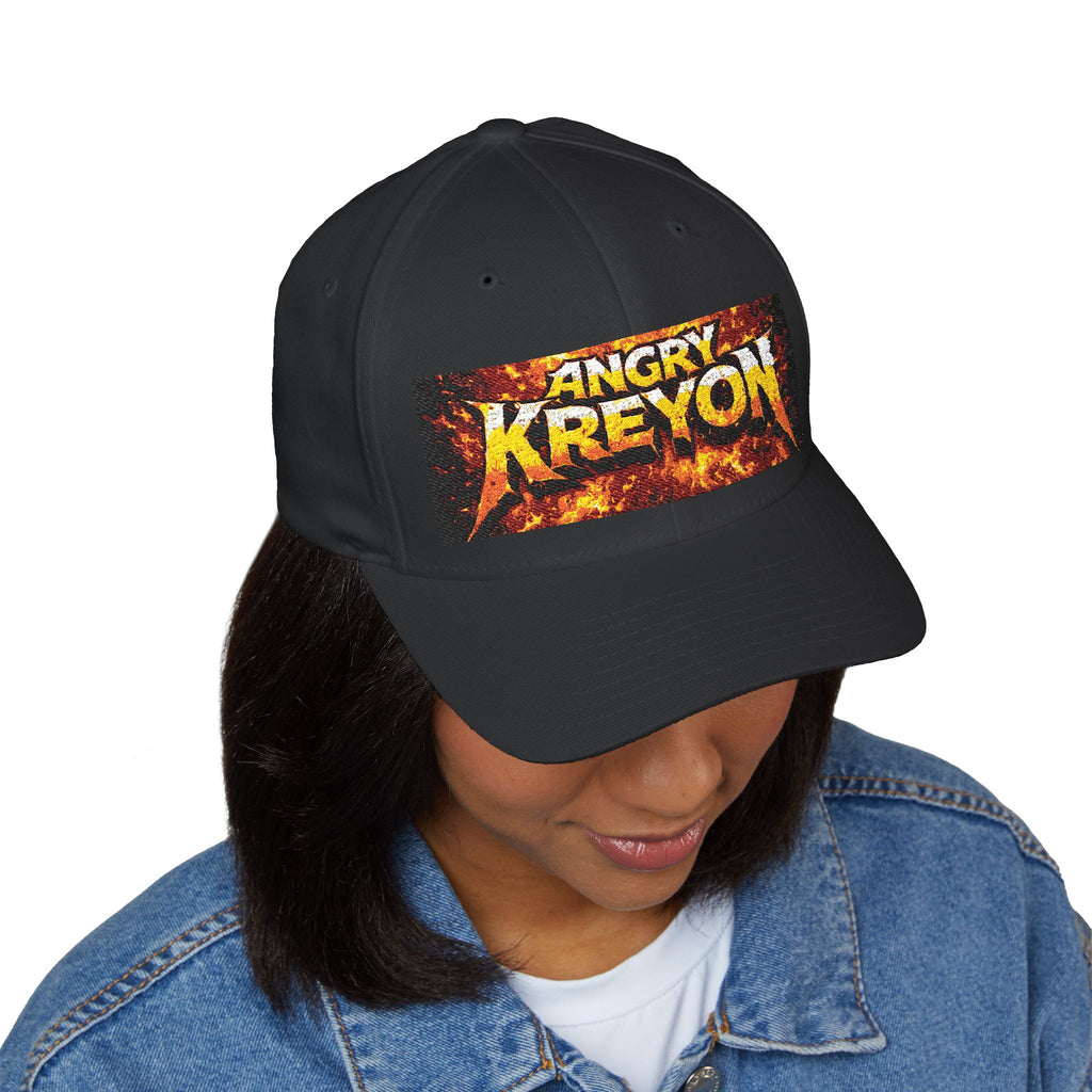 Embroidered 'Angry Kreyón' Fire Logo Cap
