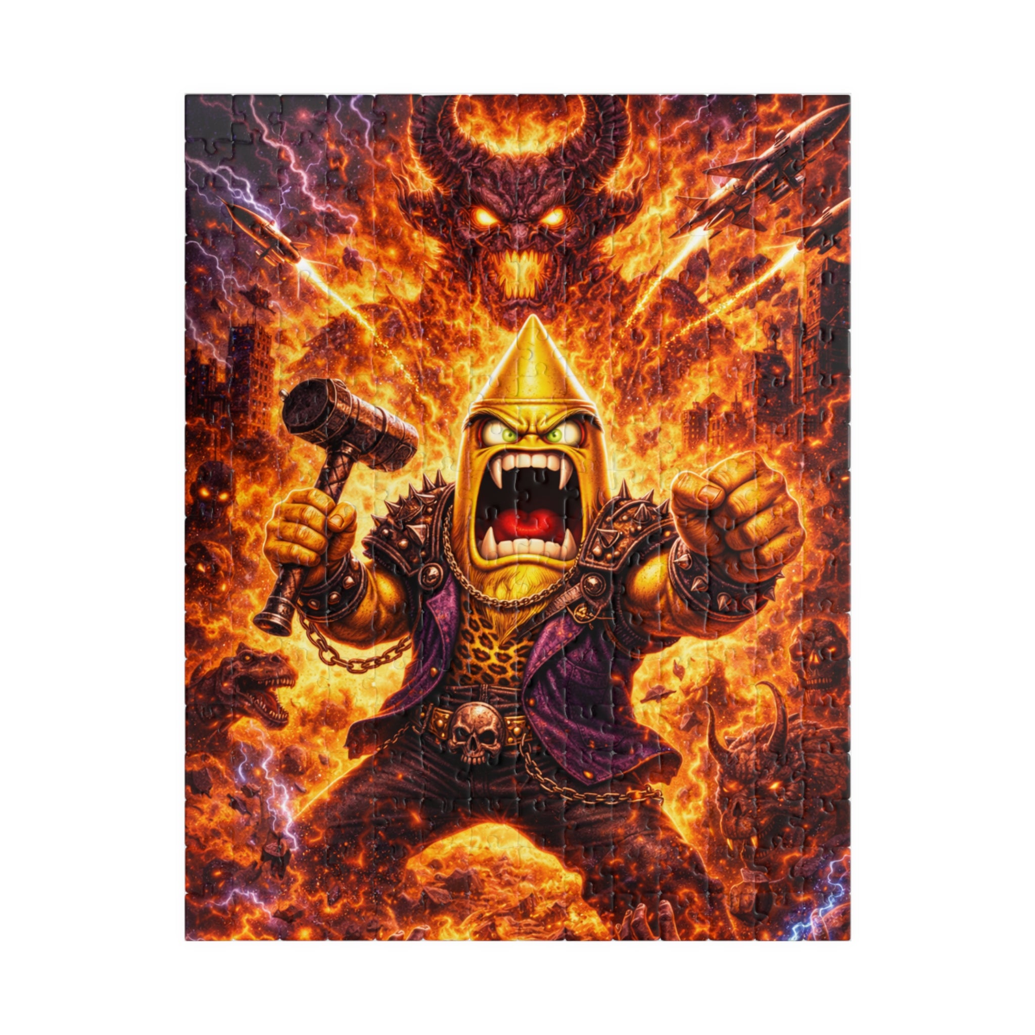 Fiery Viking Warrior Puzzle — Epic Fantasy Jigsaw (110/252/520/1014 pcs)
