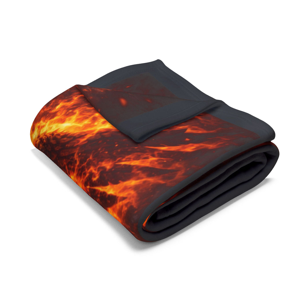 Fleece Blanket — 'Angry Kreyon' Fiery Monster Graphic Throw