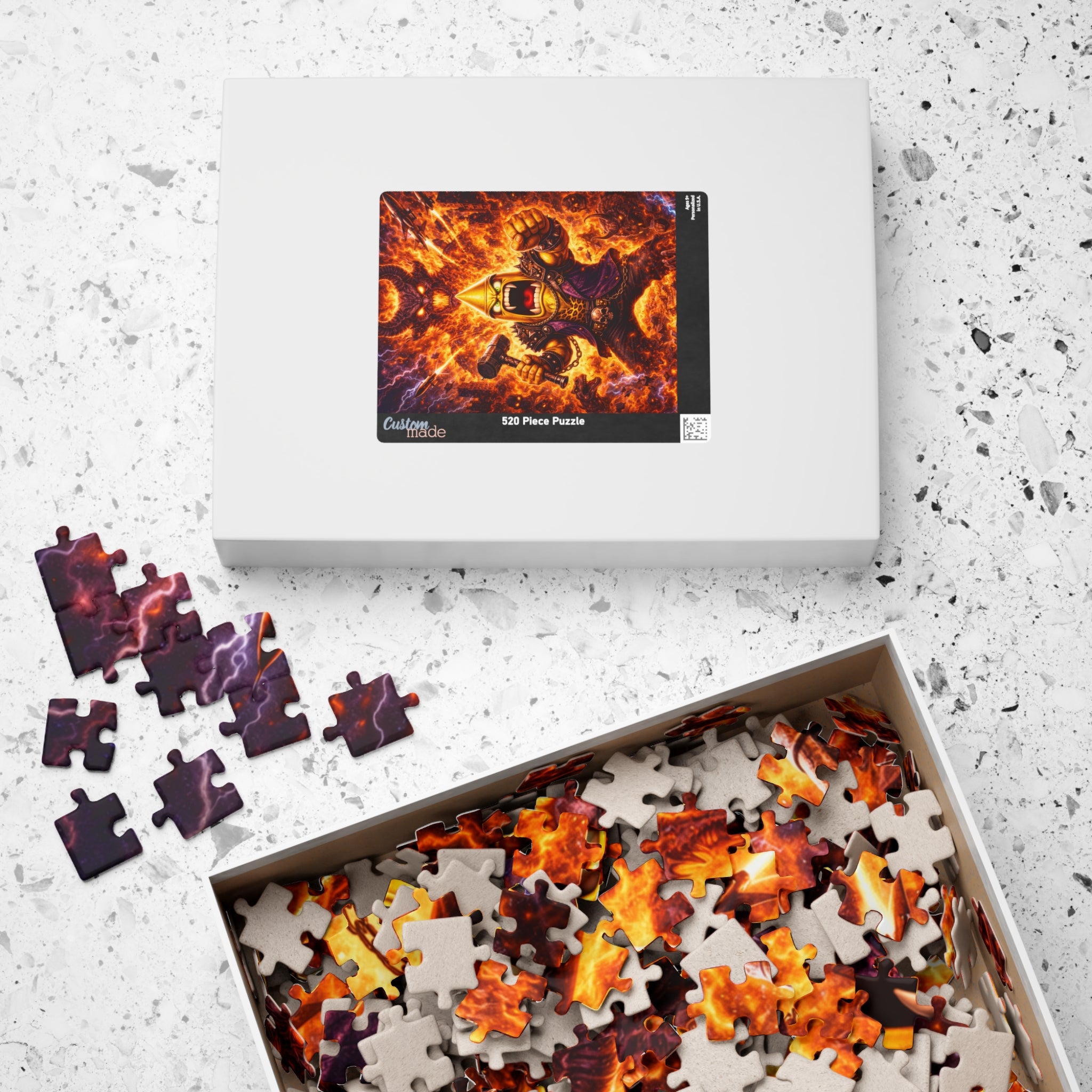 Fiery Viking Warrior Puzzle — Epic Fantasy Jigsaw (110/252/520/1014 pcs)